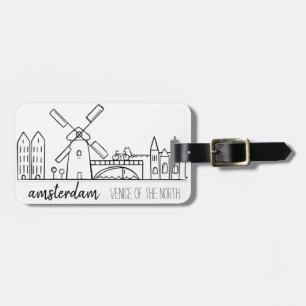 Etiqueta De Bagagem Skyline de Amsterdão