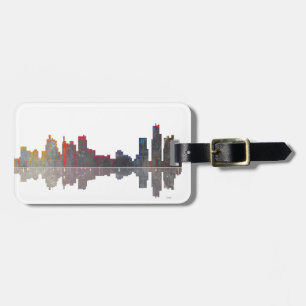 Etiqueta De Bagagem Skyline de Boston Massachusetts