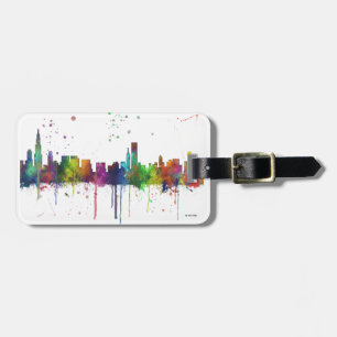 ETIQUETA DE BAGAGEM SKYLINE DE CHICAGO, ILLINOIS