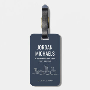 Etiqueta De Bagagem Skyline de Cleveland Ohio