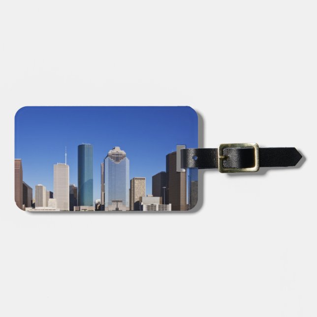 Etiqueta De Bagagem Skyline de Houston (Frente Horizontal)
