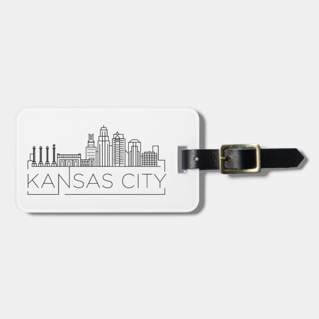 Etiqueta de Bagagem Skyline de Kansas City (Frente Horizontal)