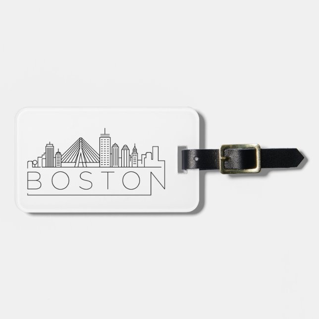 Etiqueta De Bagagem Skyline estilizado de Boston (Frente Horizontal)