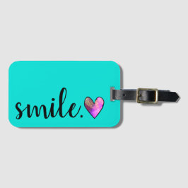 Etiqueta De Bagagem SMILE - Coração Aquarela