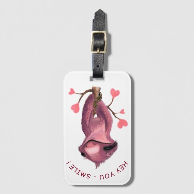 Etiqueta De Bagagem Smilha Feliz da Bagagem - Texto Personalizado (Frente Vertical)