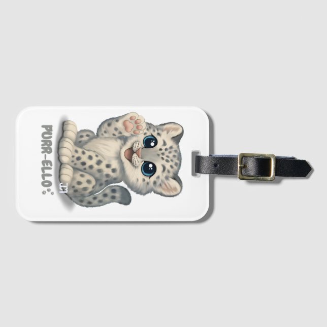 Etiqueta De Bagagem Snow leopard - Purr-ello (Frente Horizontal)