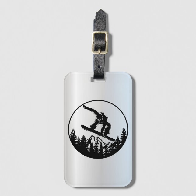 Etiqueta de Bagagem Snowboard (Frente Vertical)