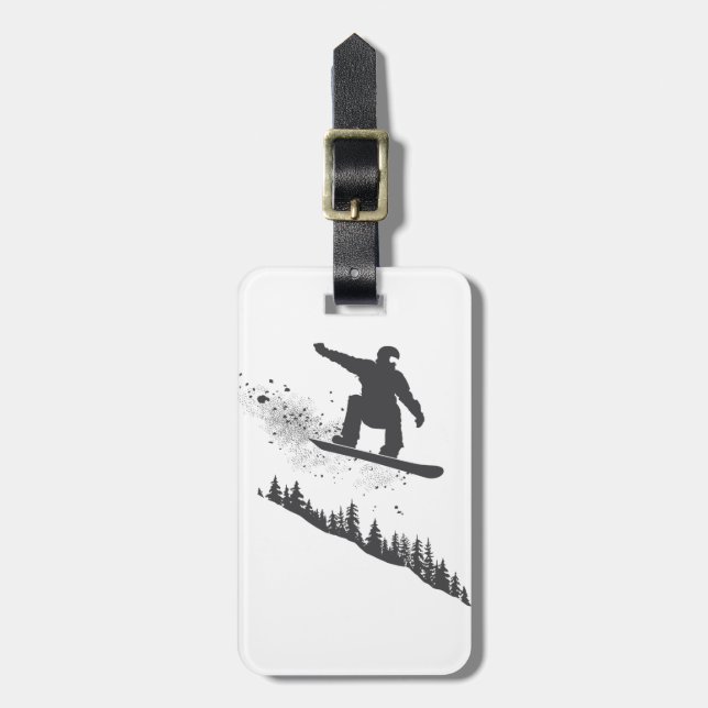 Etiqueta De Bagagem Snowboarder (Frente Vertical)
