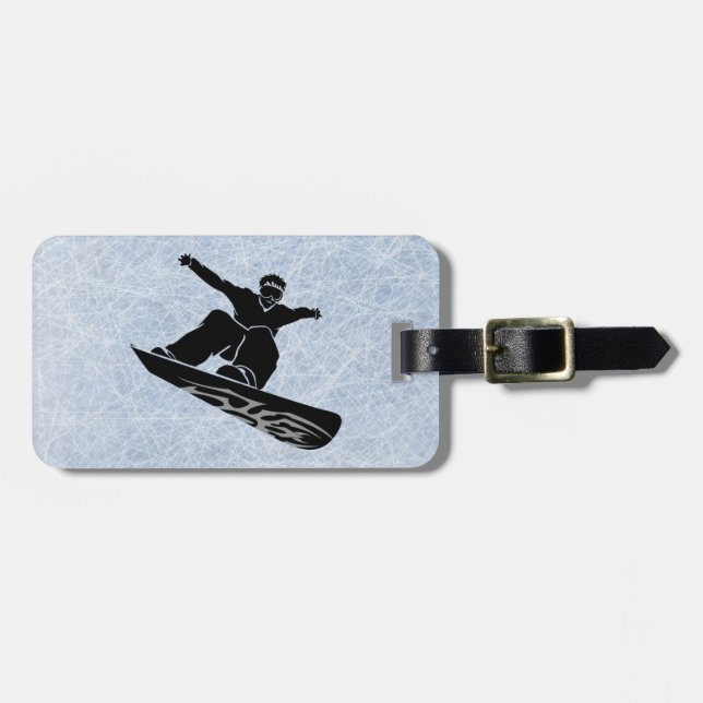 Etiqueta De Bagagem snowboarder (Frente Horizontal)