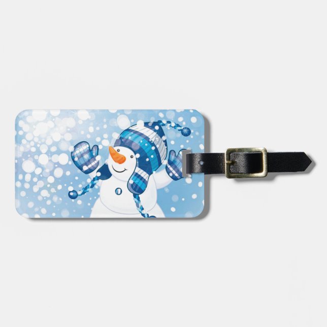 Etiqueta De Bagagem Snowman (Frente Horizontal)