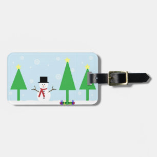 Etiqueta De Bagagem Snowman de Natal Festivo