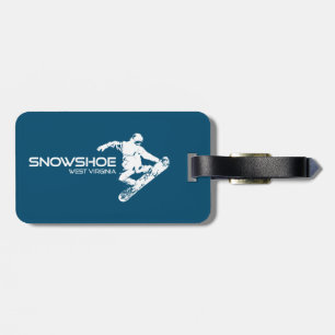 Etiqueta De Bagagem Snowshoe Mountain West Virginia Snowboarder