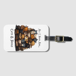 Etiqueta De Bagagem Só Preciso De Gatos E Livros.