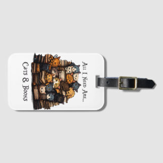 Etiqueta De Bagagem Só Preciso De Gatos E Livros.