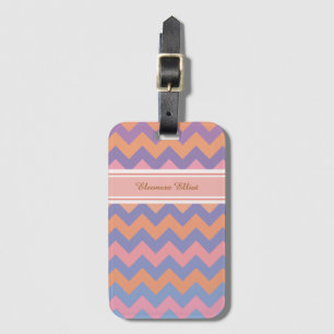Etiqueta De Bagagem soft color chevron . seu nome