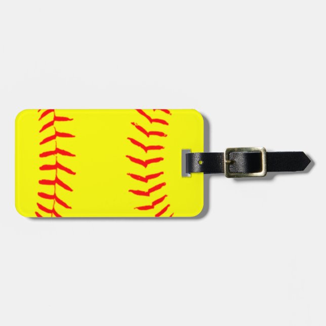 Etiqueta De Bagagem Softball personalizado (Frente Horizontal)