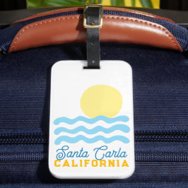 Etiqueta De Bagagem Sol & Mar Fofo Personalizável c/ Sua Cidade, Estad