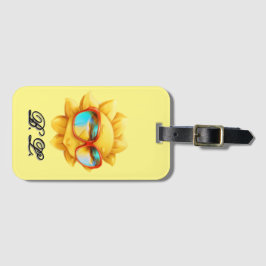 Etiqueta De Bagagem Sol monificado