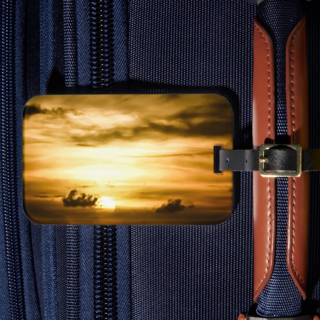 Etiqueta De Bagagem Sol No Oceano Pacífico (Frente Insitu 4)