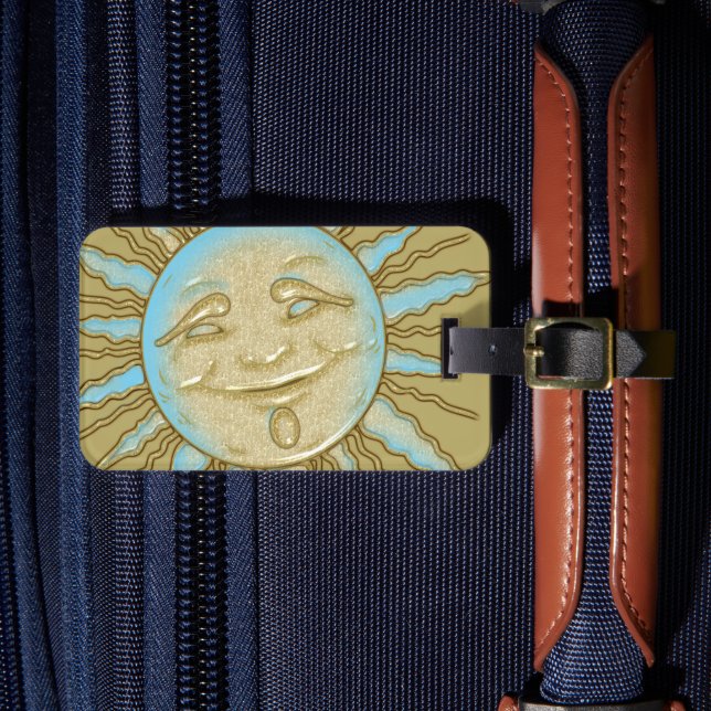 Etiqueta De Bagagem Sol Sorridente Feliz (Frente Insitu 4)
