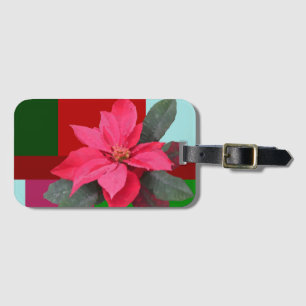 Etiqueta De Bagagem Solteiro de Pointsettia de Natal