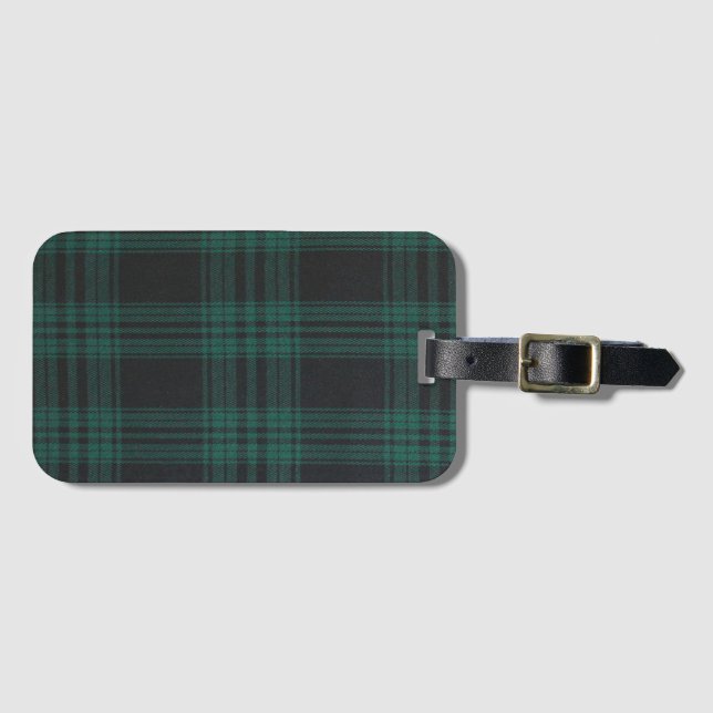 Etiqueta De Bagagem Solteiro de Tartan com ranhura de cartão (Frente Horizontal)