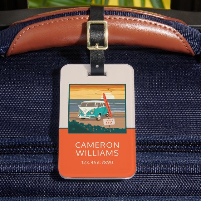 Etiqueta De Bagagem Somente locais | VW Surf Van (Frente Insitu 2)