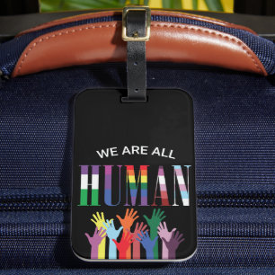 Etiqueta De Bagagem Somos Todos Mãos Coloridas Humanas