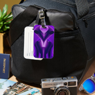Etiqueta De Bagagem Sonhos de Arco-Íris Roxo 3D, Alien