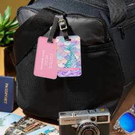 Etiqueta De Bagagem Sonhos de Sereia Personalizados e Gleam Glitter