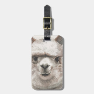 Etiqueta De Bagagem Sorrindo Alpaca Llama Logag ID de Saco