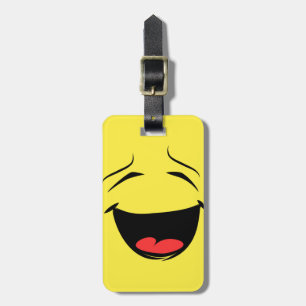 Etiqueta De Bagagem Sorrindo Feliz Rosto Emoji