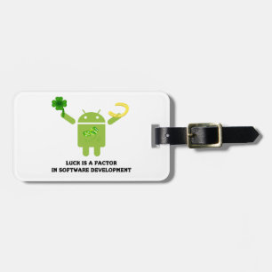 Etiqueta De Bagagem Sorte É Fator Do Bugdroid De Desenvolvimento De So