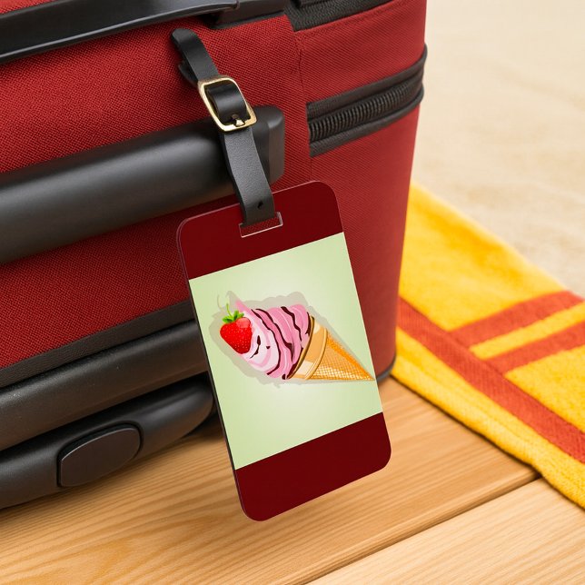 Etiqueta De Bagagem Sorvete Com Morango (Criador carregado)