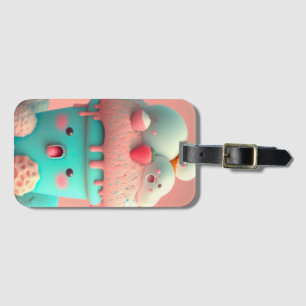 Etiqueta De Bagagem Sorvete notebook rosa e giro