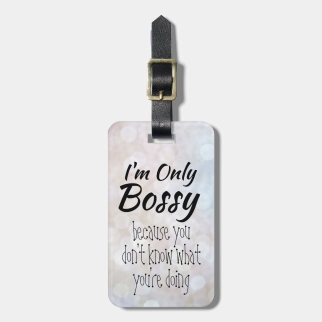 Etiqueta De Bagagem Sou o Bossy Boss Girl Bokeh (Frente Vertical)