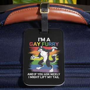 Etiqueta De Bagagem Sou um Gay Fox Rainbow LGBTQ Pride