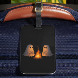 Etiqueta De Bagagem Spooky Ghost Campfire Night Forest Art - Halloween