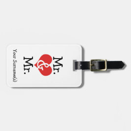 Etiqueta De Bagagem Sr. e Sr. Dois Campos Casando Lua de mel