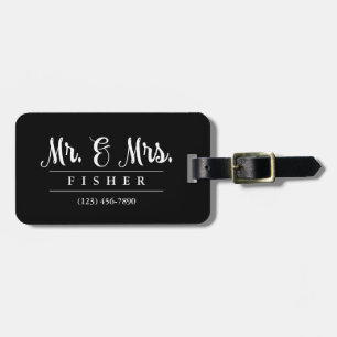 Etiqueta De Bagagem Sr. e Sra. elegantes Foto Bagagem Tag