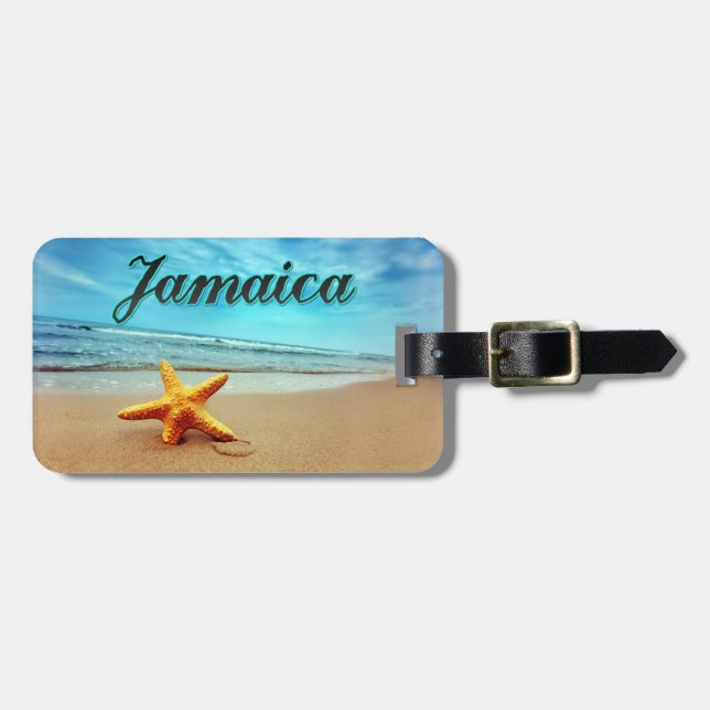 Etiqueta De Bagagem starfish da Jamaica (Frente Horizontal)