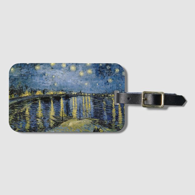 Etiqueta De Bagagem Starry Night Vincent van Gogh (Frente Horizontal)