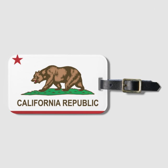 Etiqueta De Bagagem State Flag of California, EUA (Frente Horizontal)
