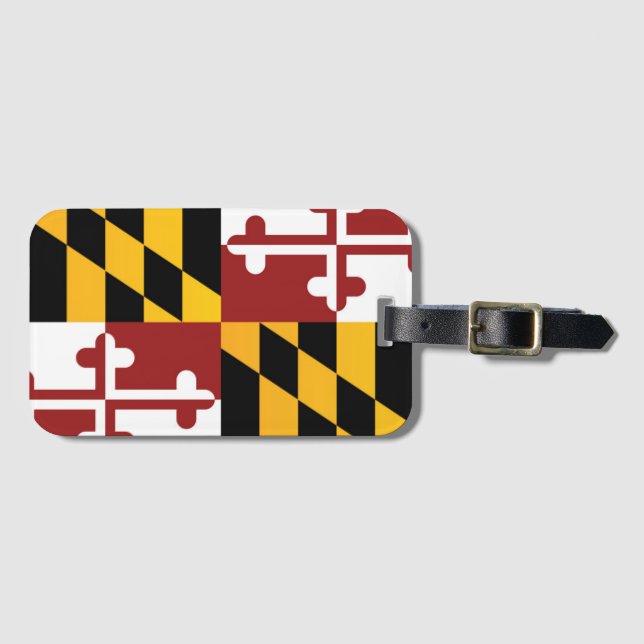 Etiqueta De Bagagem State Flag of Maryland, EUA (Frente Horizontal)