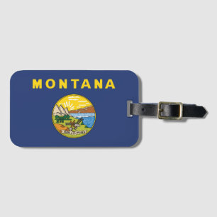 Etiqueta De Bagagem State Flag of Montana, EUA