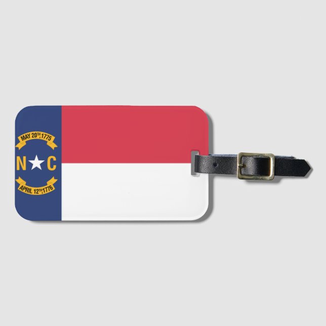 Etiqueta De Bagagem State Flag of North Carolina, EUA (Frente Horizontal)