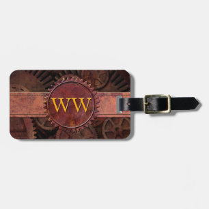 Etiqueta De Bagagem Steampunk feito sob encomenda alinha o monograma