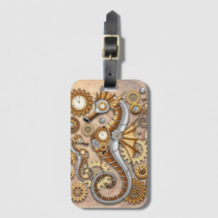 Etiqueta De Bagagem Steampunk Seacavalo Vintage Surreal Art