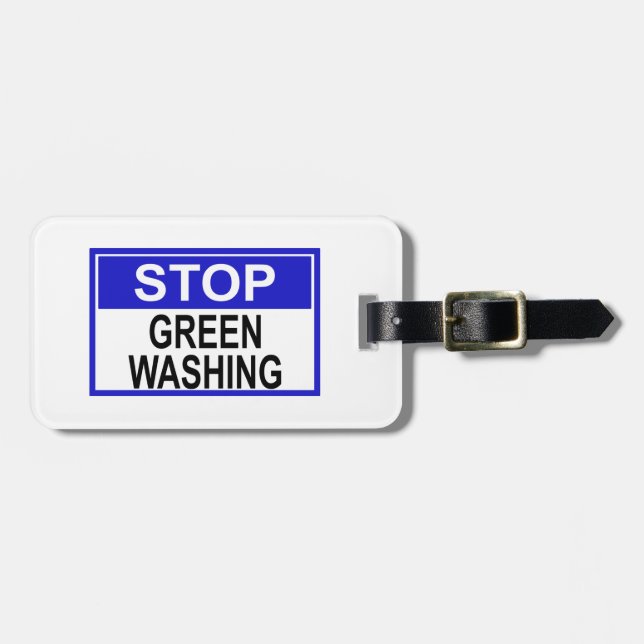 Etiqueta De Bagagem Stop Greenwashing Sign (Frente Horizontal)