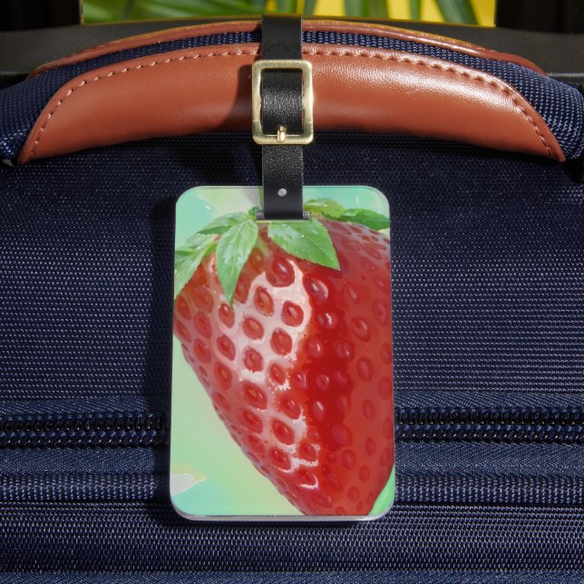 Etiqueta De Bagagem Strawberry Clos-Up (Frente Insitu 2)